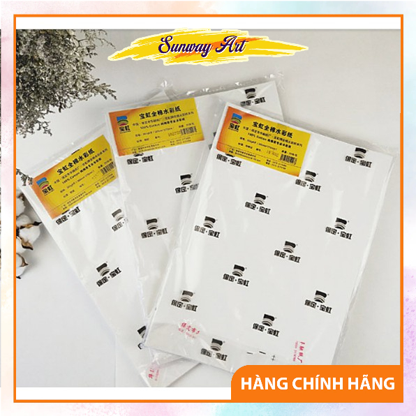 Giấy vẽ màu nước BAOHONG 100% Cotton 300g A2,A3  đủ