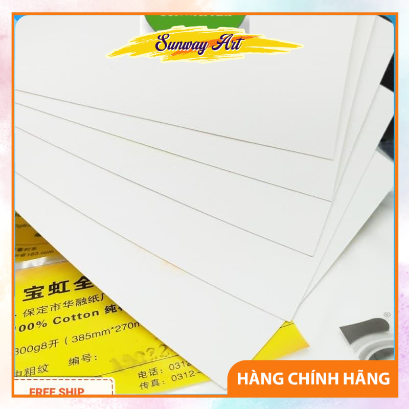 Giấy A2/A3/A4 lỡ vẽ  màu nước ,marker Baohong dòng 100% cotton 300g
