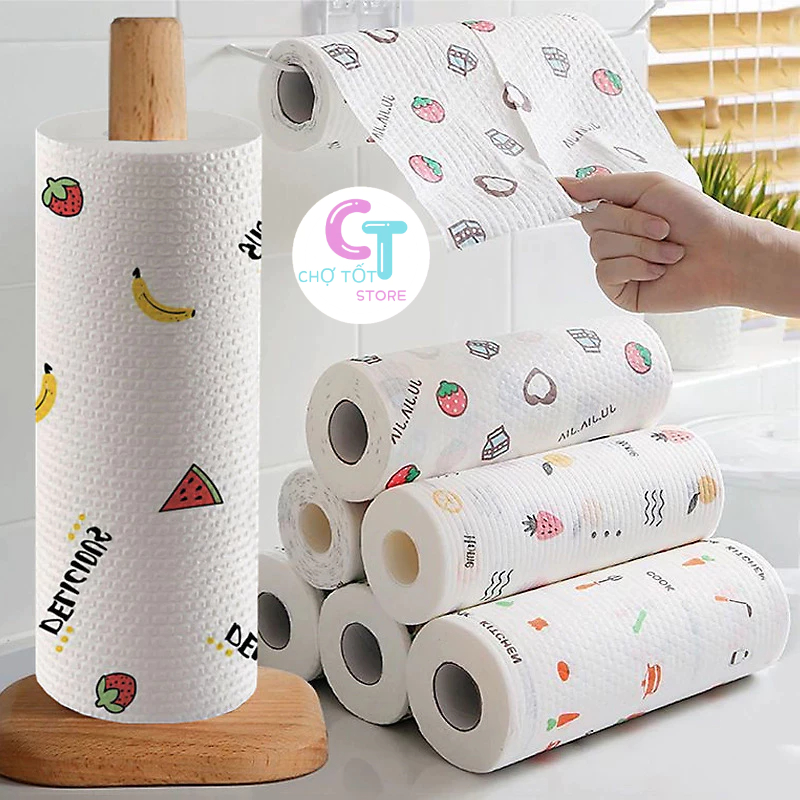 ❌Free Ship❌ Khăn Giấy Lau Đa Năng Lau Bếp, Lau Tay Cuộn Trắng Có Thể Giặt Được Và Tái Sử Dụng 88289 Chợ Tốt Store