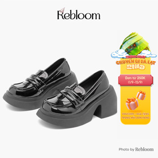 Giày lười Rebloom - LOAFER BASIC PU đế cao 7cm phong cách nữ sinh Nhật Bản tôn dáng, dễ mang