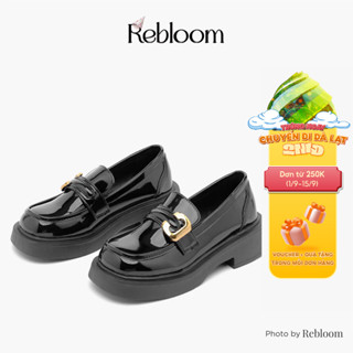 Giày lười nữ Rebloom - Giày loafer đính khuy chữ C đế cao 4cm với 2 phiên bản màu siêu xinh