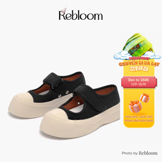 Giày nữ Rebloom - Giày lười canvas quai dán cách điệu đế cao 5cm - chất siêu xịn đế chống trơn trượt