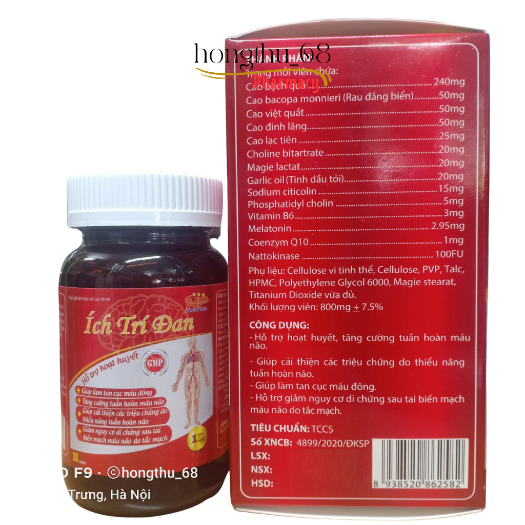 Ích Trí Đan 30 viên - Hỗ trợ hoạt huyết, tăng cường tuần hoàn máu não