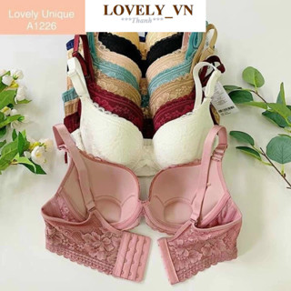  Áo Lót Lovely Ren Mút Mỏng Có Gọng Tạo Khe Ngực Ôm Trọn Quả 4 Móc Cài Dành Cho Người Mập 1226 