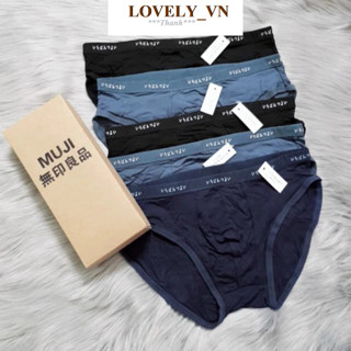  4 quần lót nam muji thun cotton lạnh loại 1 xuất nhật quần sip nam cotton 