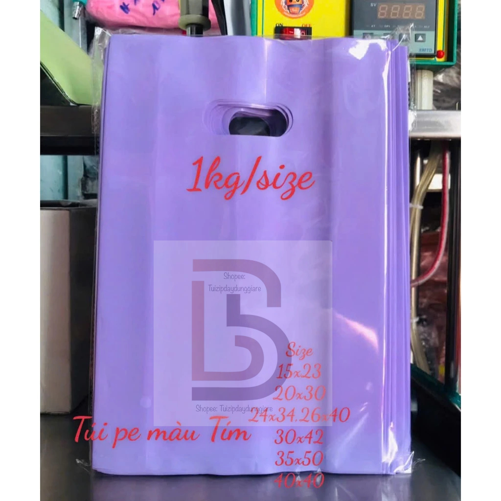 [1kg/size] túi nilon PE BÓNG DẼO MÀU TÍM PASTE