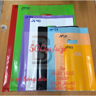 [500GR/SIZE]  TÚI PE BÓNG DẺO DAI LOẠI TỐT, XÁCH QUẦN ÁO, MỸ PHẨM