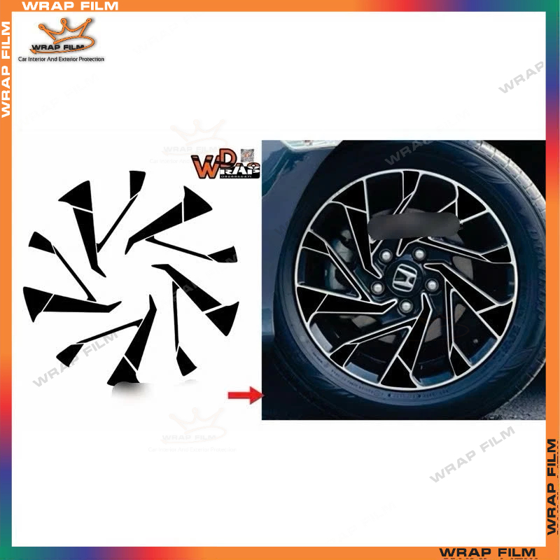 Decal dán mâm Civic (5 bánh)