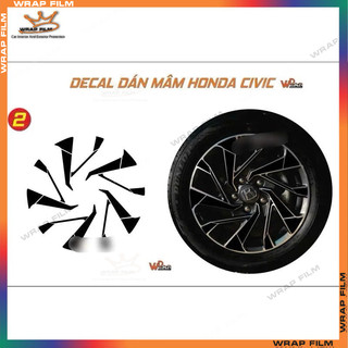 Decal dán mâm Civic (5 bánh)
