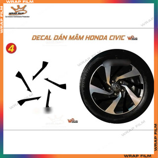 Decal dán mâm Civic (5 bánh)