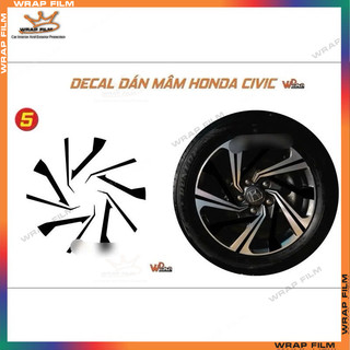 Decal dán mâm Civic (5 bánh)