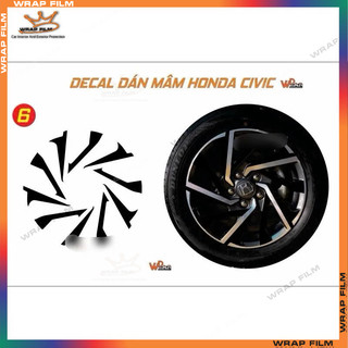 Decal dán mâm Civic (5 bánh)