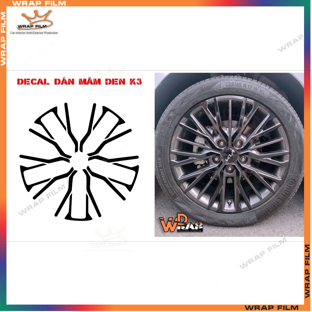 Decal dán mâm K3 mới (5bánh)