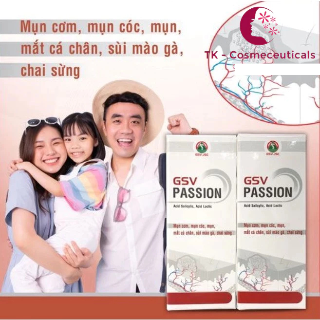 Kem Bôi GSV Passion Giảm Mụn Cóc, Mụn Cơm, Mụn Mắt Cá Chân, Sùi Mào Gà, Chai Sừng  - 15ml