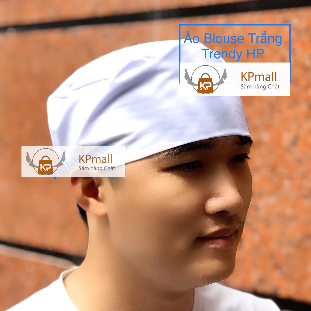 Mũ blouse trắng bác sĩ, y tá, dược sĩ (mũ vải blu)