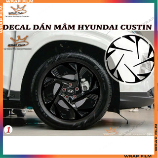 Decal dán mâm xe Hyuhdai Custin ( bộ 5 bánh)