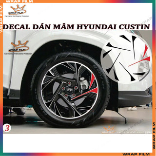Decal dán mâm xe Hyuhdai Custin ( bộ 5 bánh)