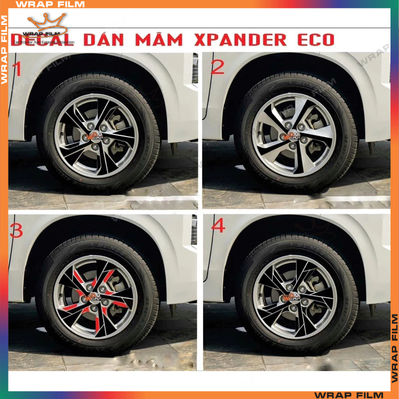 Decal dán mâm XPANDER ECO 2022-2023 (Bộ 5bánh)