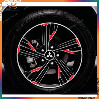 Decal dán mâm Xpander phối đỏ 3M phản quang (bộ 5bánh)