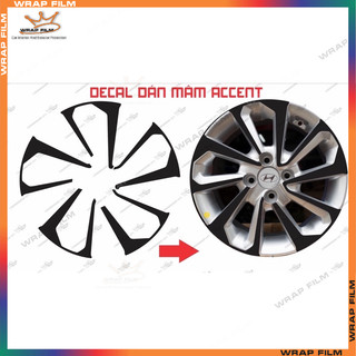 Decal dán mâm Accent (bộ 5 bánh)
