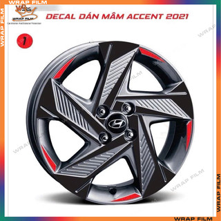 Decal dán mâm Accent (bộ 5 bánh)