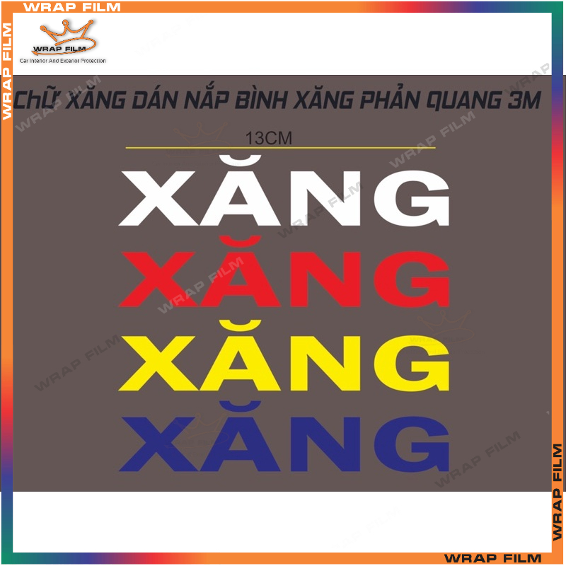 Decal trang trí nắp bình xăng phản quang 3M ( Trừ màu đen, trắng thường)