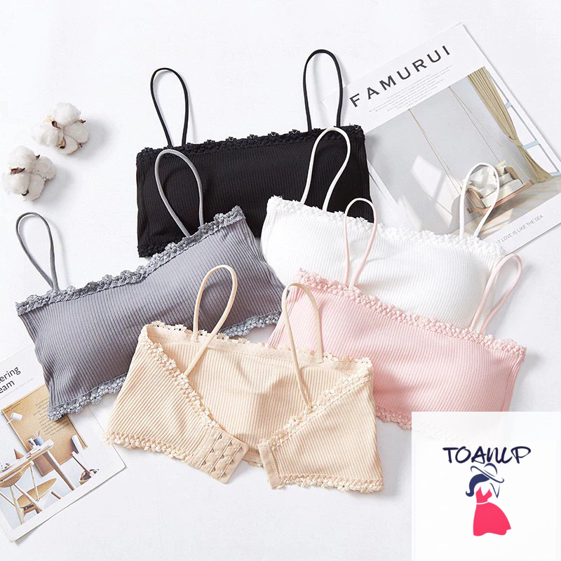 Áo lót nữ len tăm áo bra học sinh có đệm mút hai dây mềm mại cao cấp freesize 37-65kg BR8832