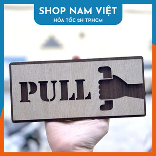 Bảng Gỗ Decor Trang Trí Nhiều Nội Dung Pull, Push, Open, Wifi