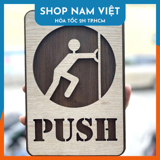 Bảng Gỗ Decor Trang Trí Nhiều Nội Dung Pull, Push, Open, Wifi