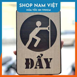 Bảng Gỗ Decor Trang Trí Nhiều Nội Dung Pull, Push, Open, Wifi