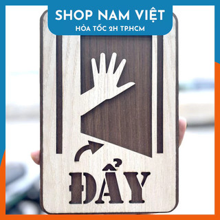 Bảng Gỗ Decor Trang Trí Nhiều Nội Dung Pull, Push, Open, Wifi