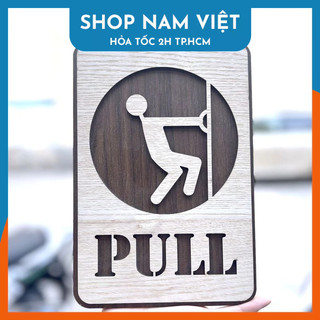 Bảng Gỗ Decor Trang Trí Nhiều Nội Dung Pull, Push, Open, Wifi