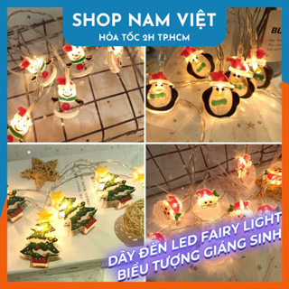 Dây Đèn Led Fairy Light Trang Trí Giáng Sinh Biểu Tượng Cây Thông, Người Tuyết, Ông Già Noel