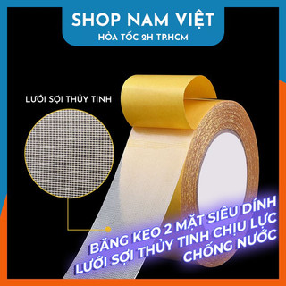  Băng Keo 2 Mặt Sợi Thủy Tinh Cường Lực Dán Thảm Trải Sàn Keo Chống Nước Không Để Vết Keo 