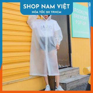 Áo Mưa Một Người Trong Suốt Có Nón Thời Trang, Nhựa EVA Sử Dụng Nhiều Lần