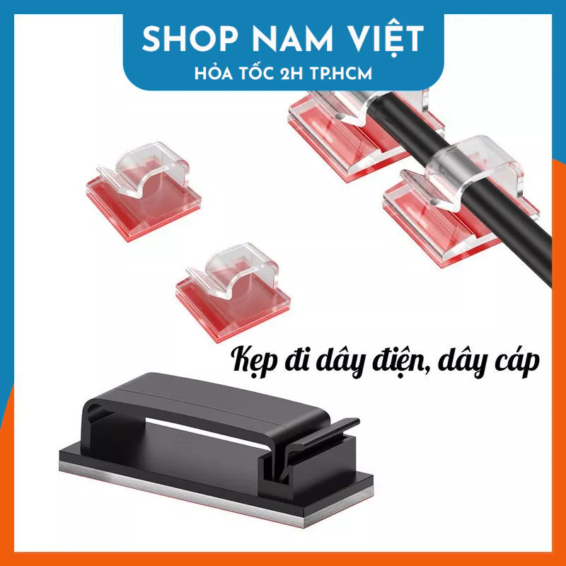 Kẹp Dán Tường Đi Dây Điện, Nẹp Dây Cáp Loại Cao Cấp