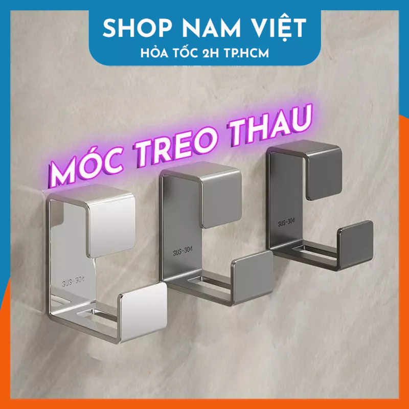 Móc Treo Thau Kiểu Vuông Dán Tường Chắc Chắn