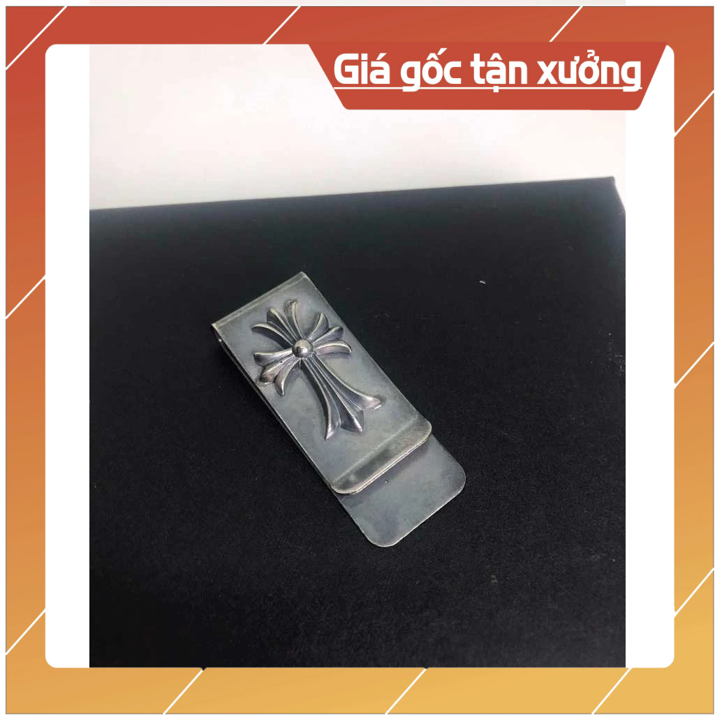 Kẹp tiền,  money clip chrome heart bạc vintage fullbox.