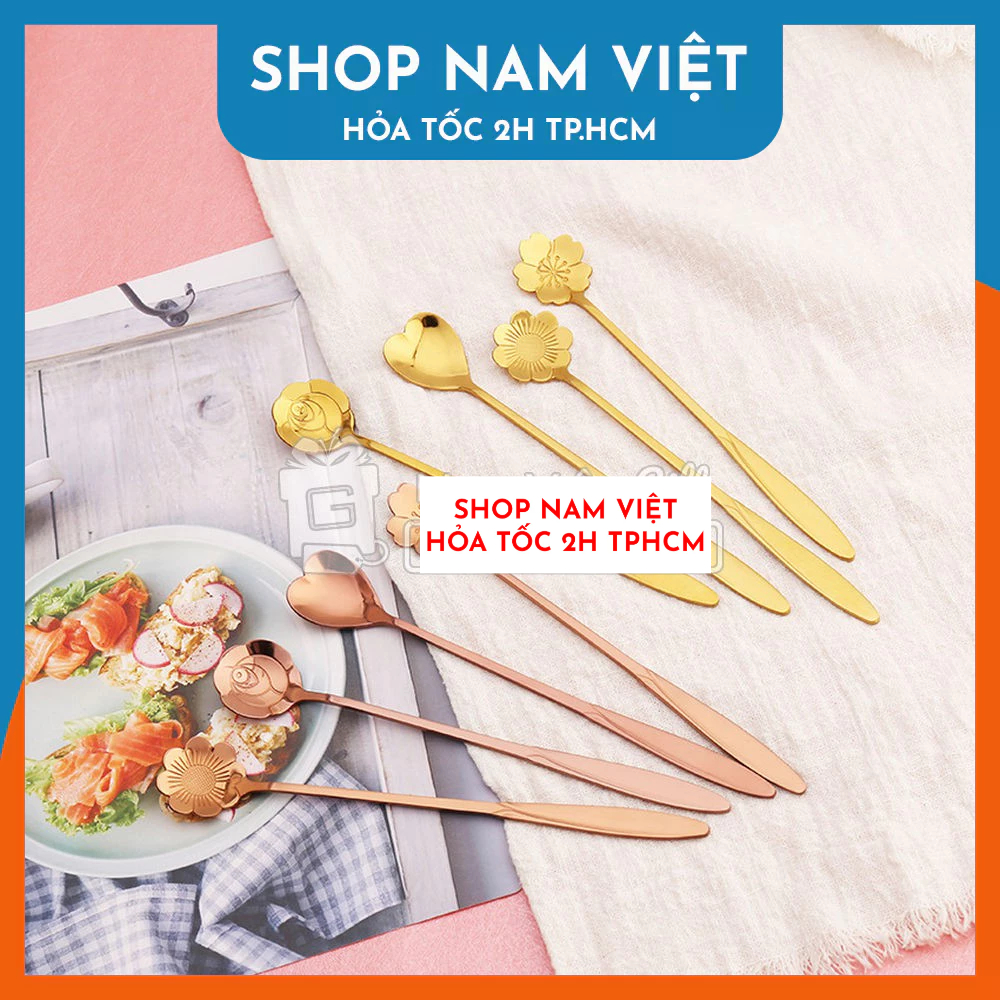 Thìa Cà Phê Hoa Nghệ Thuật Cán Dài