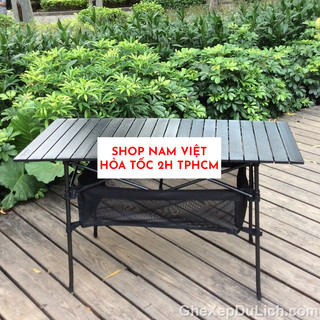 Bàn Gấp Mặt Kim Loại Cỡ Lớn - Có thể xếp gọn đi cắm trại, dã ngoại, picnic