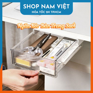 Ngăn Kéo Dưới Bàn Làm Việc Trong Suốt - Hộp Nhựa Để Đồ Dán Dưới Bàn