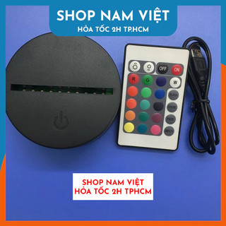 Đế Đèn LED 3D 16 Màu Cảm Ứng + Remote (không kèm tấm mica)