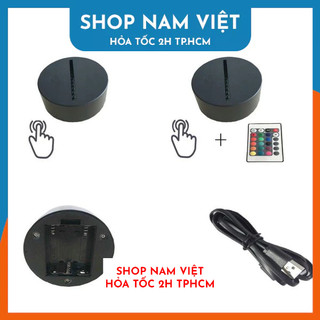 Đế Đèn LED 3D 16 Màu Cảm Ứng + Remote (không kèm tấm mica)
