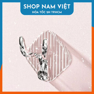 Móc dán treo tường hươu pha lê