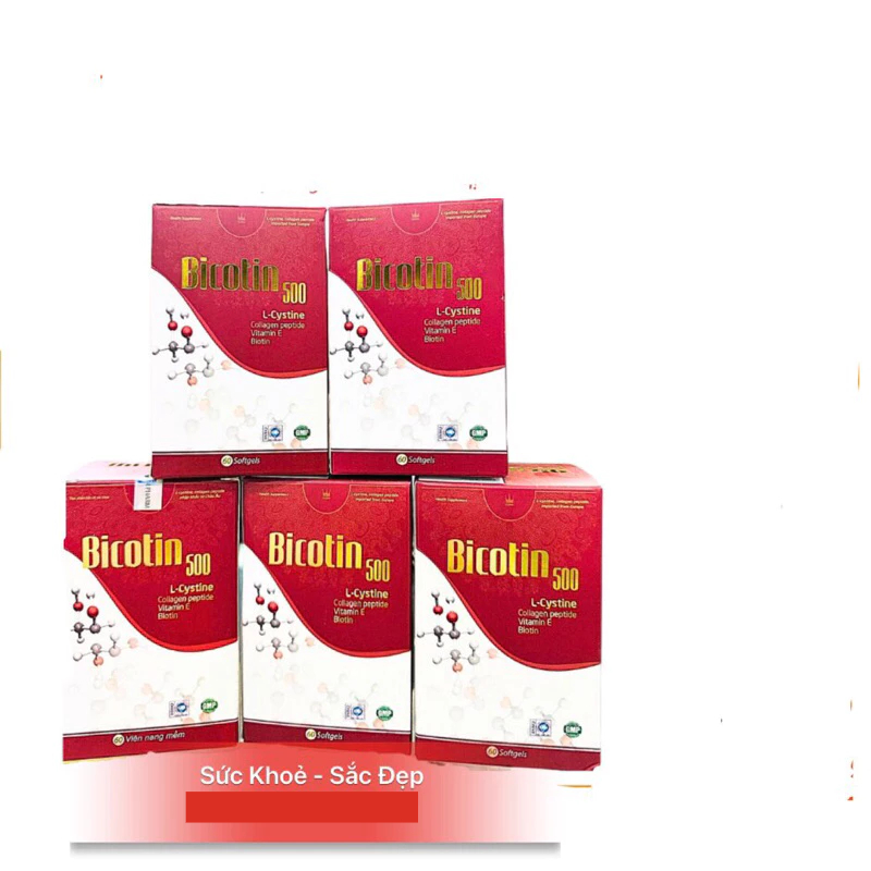 VIÊN UỐNG BICOTIN 500MG ĐẸP DA, ĐẸP TÓC, CHỐNG LÃO HÓA HỘP 60 VIÊN