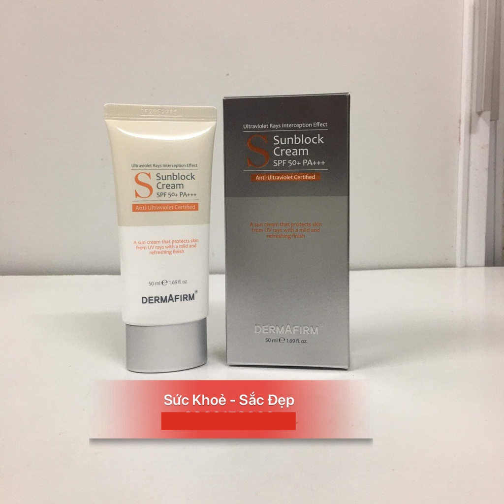    Hàng nhập khẩu   Kem chống nắng Dermafirm Sunblock Cream spf50+pa+++ cho mọi loại da da 