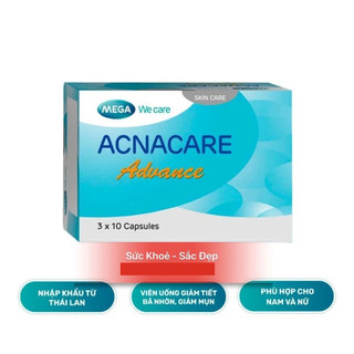  BẢN MỚI  ACNACARE Advance Viên Uống Giảm Mụn Kiểm Soát Nhờn Chống Lão Hóa Da  MEGA WECARE  