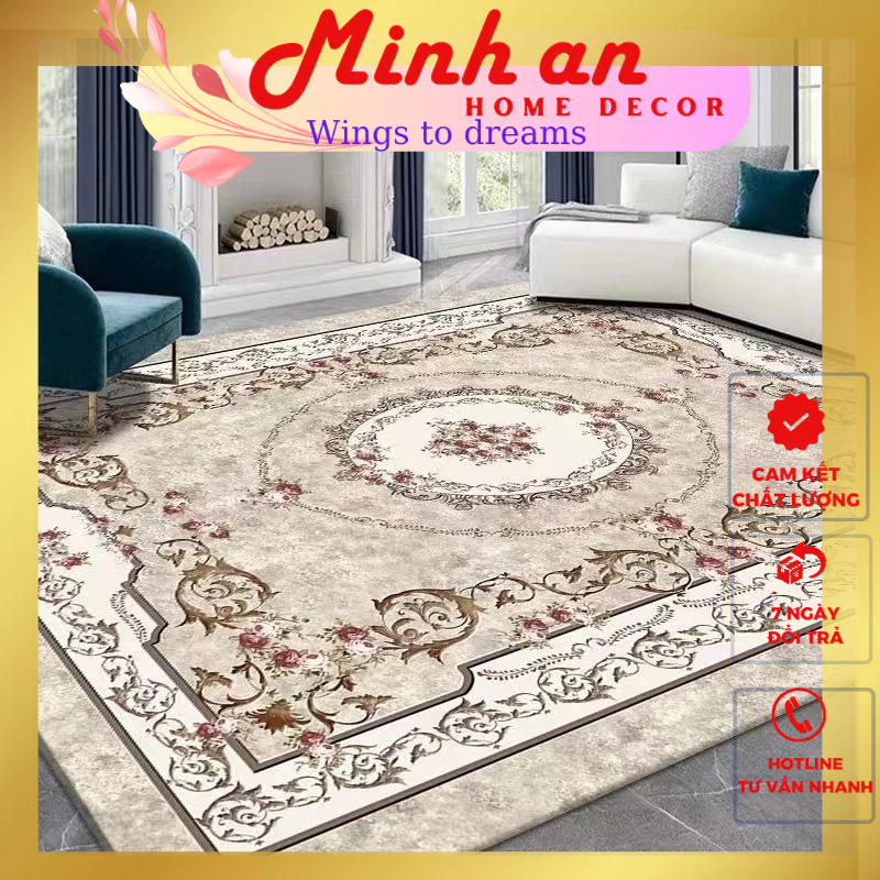 Thảm panama Thảm lông cừu trải sàn phòng khách, phòng ngủ 1M6*2M3 và 2M*3M-MINH AN HOME DECOR