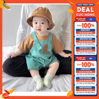(HÀNG SẴN) Set Yếm + Áo Thun Bé Trai, Bé Gái. Thời Trang Trẻ Em. Hàng QCCC