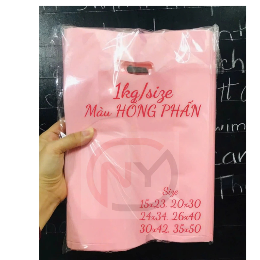 [1kg/size] túi nilon PE MÀU HỒNG PASTE